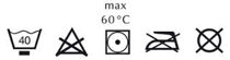 40 Grad schonend, max 60 Grad trocknen